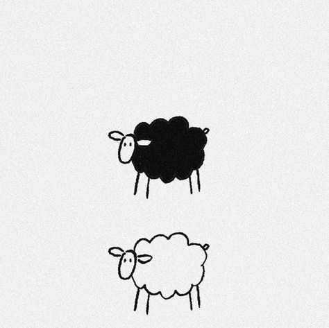 eris on Instagram: "in the mood for some sheeps 🐑 also i suppose there are two types of black sheep, those with black skin and those with black fur 🤔 - - - - #sheeptattoo #animaltattoo #blacksheep #blacksheeptats #animaltattoos #newyorktattoo #manhattantattoo #nyctattoo #tattoodesign #flash" Tiny Black Sheep Tattoo, Black Sheep Cartoon, Sheep Outline, Black Sheep Tattoo, Sheep Tattoo, Sheep Drawing, Sheep Cartoon, Tan Tattoo, Nyc Tattoo