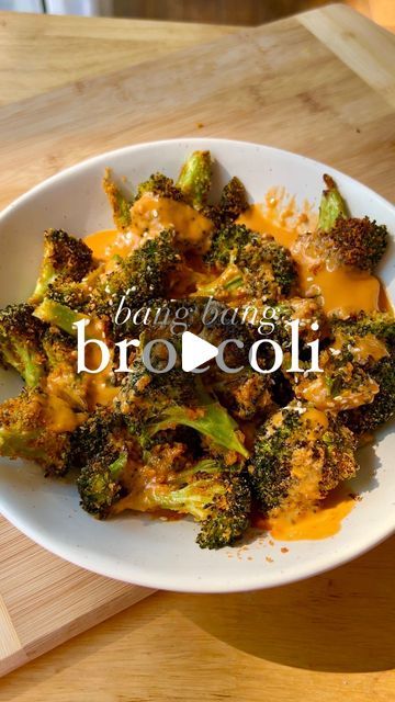 Bang Bang Broccoli, Broccoli Grilled, Viral Cucumber, Broccoli Roasted, Carleigh Bodrug, Recipe Broccoli, Bang Bang Sauce, Plant Based Cookbook, Savoury Recipes