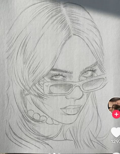 Sketch Of Billie Eilish, Billie Eilish Drawing Tutorial, Drawings Of Singers, Billie Eilish Dessin, Billie Eilish Drawing Ideas, Drawing Ideas Billie Eilish, Billie Eilish Sketch Easy, Billie Eilish Drawing Pencil, Billie Sketch