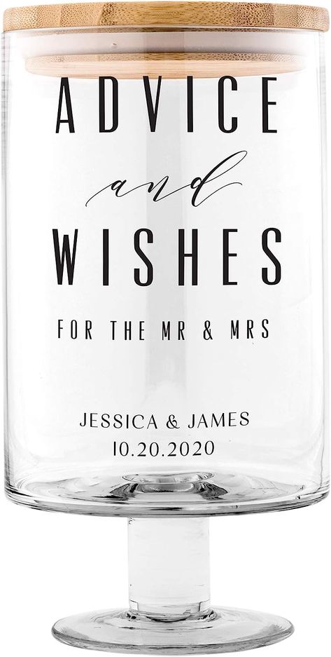 Wedding Advice Jar, Money Jar Ideas, Wedding Entry Decor, Couples Jar, Wedding Best Wishes, Book Jar, Advice Jar, Advice Box, Prayer Jar