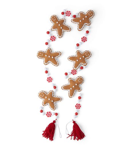 72" Christmas Gingerbread Man Felt Garland by Place & Time | JOANN Gingerbread Garland, Gingerbread Man Decorations, Classy Christmas Decor, Decorative Wreaths, Christmas Gingerbread Man, Initials Ornament, Gingerbread Christmas Decor, Felt Crafts Christmas, Christmas Decorations Garland