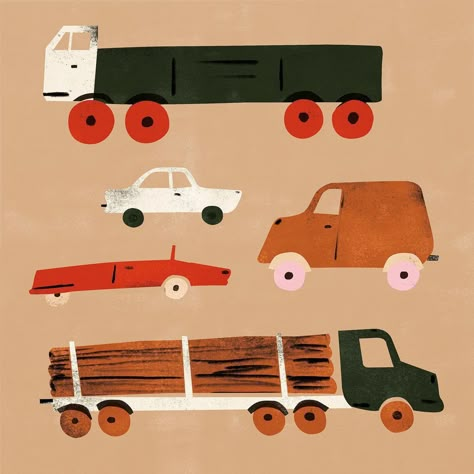 Monster Truck Illustration, Cute Car Illustration, Transportation Infographic, Vintage Car Illustration, Wheel Drawing, Wheel Illustration, Transportation Illustration, Truck Illustration, Transport Illustration