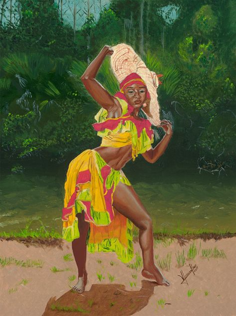 Haitian Clothing, African Women Painting, African Ancestry, Haitian Art, Caribbean Culture, Caribbean Art, Afrocentric Art, Afro Art, Beauty Art