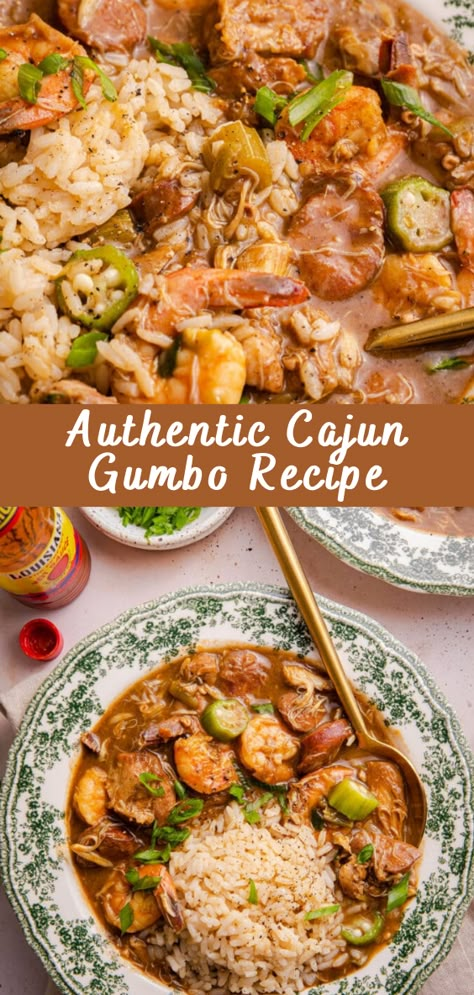 Authentic Cajun Gumbo Recipe - Cheff Recipes Cajun Gumbo Recipe, Easy Gumbo, Gumbo Recipe Easy, Shrimp And Sausage Gumbo, Chicken Sausage Gumbo, Chicken And Sausage Gumbo, Cajun Gumbo, Creole Gumbo, Gumbo Recipe Sausage