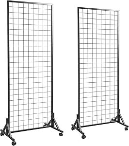 Sturdy Grid Wall Panels with T-Base Floorstanding on Wheels,Wire Gridwall Panel Display Rack Stand,2-Pack Black Gridwall Display Ideas, Grid Wall, Grid Panel, Indoor Event, Retail Shelving, Vendor Events, Store Fixtures, How To Start Running, Display Rack