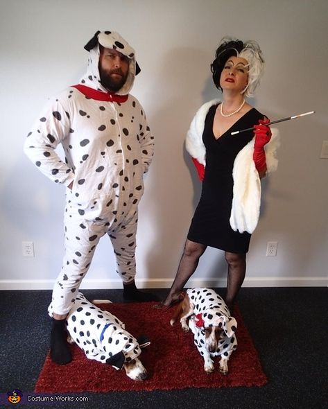 101 Dalmatians Costume, The 101 Dalmatians, Dalmatian Costume, 101 Dalmations, Homemade Costume, Costume Works, Halloween Costume Contest, Couples Halloween, Old Dresses