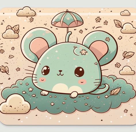 Cute mouse in kawaii digital style. makes a perfect mouse mat or print - check out the shop! Original design Chibi Mouse, Kawaii Mouse, Speed Draw, Mouse Illustration, Kawaii Illustration, Amigurumi Ideas, Kawaii Style, Drawing Expressions, Rock Ideas