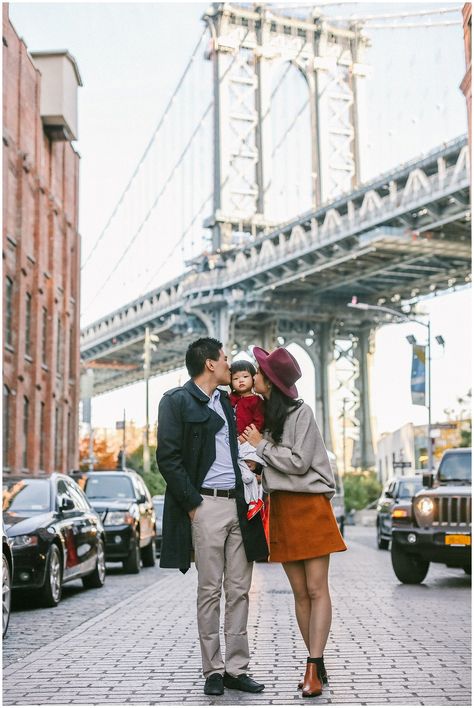 family smiling in front of Manhattan Bridge in DUMBO Brooklyn | Helena Woods nyc family photographer Dumbo Nyc Photography, Dumbo Bridge Photo, Dumbo New York Photography, Brooklyn Bridge Picture Ideas Couple, New York Couple Photography, Dumbo Pictures Nyc, Dumbo Couple Photoshoot, New York Photo Ideas Couple, Dumbo Nyc Photo Ideas