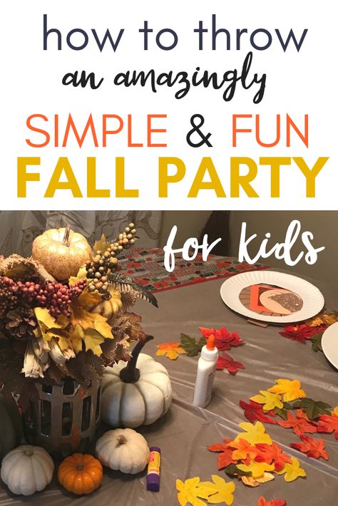 Fall Birthday Party Activities For Kids, Fall Party For Kids, November Birthday Party Ideas, 7th Birthday Party For Girls, Kids Friendsgiving, November Birthday Party, Kids Birthday Party Activities, Toddler Girl Birthday Party, Birthday Party Menu