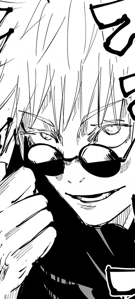 Jujutsu Kaisen Manga  #jujutsukaisen #mangaart #gojo #animewallpaper Gojo Grid Pattern, Manga Icons Black And White Aesthetic, Gojo Wallpaper Black And White, Gojo Satoru Cute Wallpaper, Choso Manga Wallpaper, Gojo Satoru Manga Wallpaper, Gojo Lockscreen, Gojo Manga Wallpapers, Jujutsu Kaisen Lockscreen