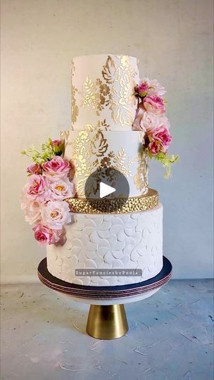 23K views · 497 reactions | Wedding Anniversary Cake made for my sister.                         #weddingcake #whitecake #cake #cakevideo #cakedecoratingvideos #caketutorial #cakedesign #cakeart #delhibaker #bakersofindia #bakersofinstagram #oddlysatisfyingvideo #confiteria #caketrends #sugarfanciesbypooja | Sugar Fancies by Pooja | Sugar Fancies by Pooja · Original audio Wedding Anniversary Cake, Engagement Cakes, Cake Decorating Videos, Cake Trends, Cake Videos, Oddly Satisfying Videos, Anniversary Cake, Stencil Art, Cake Tutorial