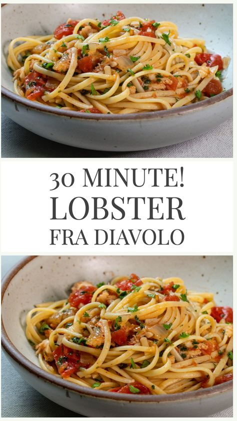 Lobster Fra Diavolo, Lobster Recipes Easy, Spicy Lobster, Lobster Pasta Recipe, Lobster Pasta, Fra Diavolo, Lobster Dishes, Quick And Easy Dinner Recipes, Lobster Recipes