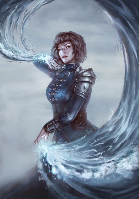 Water Mage, Fantasy Heroes, Image Painting, Magic Art, Fantasy Inspiration, Dnd Characters, Character Portraits, Fantasy World, Character Illustration