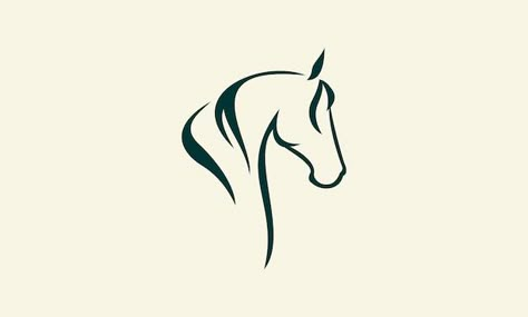 Vector line art horse head logo | Premium Vector #Freepik #vector #wildlife-logo #animal-logo #silhouette-logo #animal-art Horse Tattoo Design Simple, Horse Head Line Art, Abstract Animal Drawing, Horse Head Tattoo Simple, Abstract Horse Tattoo, One Line Horse Tattoo, Horse Silhouette Tattoo, Horse Line Tattoo, Horse Logo Inspiration