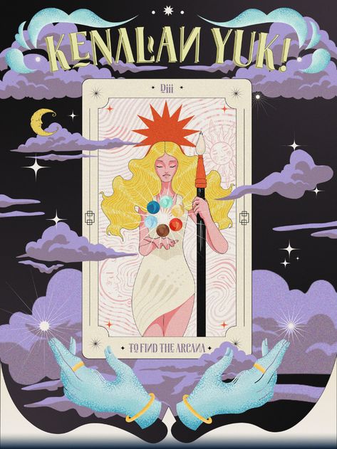 Ariena, The Lady in Tarot on Behance Tarot Cards Art Illustration Design, Tarot Graphic Design, Tarot Card Illustration, Tarot Artwork, Pink Retro Wallpaper, Tarot Card Poster, Tarot Cards Art Illustration, Tarot Poster, Book Editorial Design