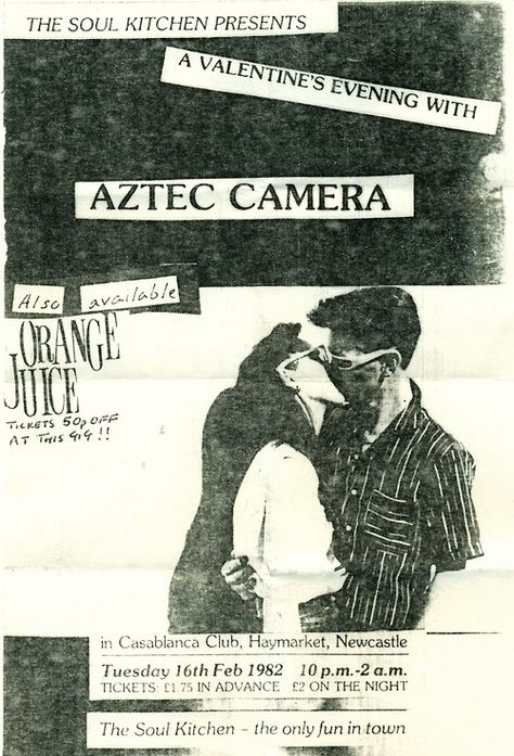 Aztec Camera 1982 Aztec Camera, Punk Flyers, East Kilbride, Wave Rock, Punk Poster, Music Recommendations, Punk Bands, Gig Posters, Post Punk