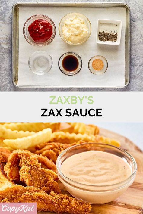 Zaxbys Sauce, Zax Sauce, Dipping Sauces For Chicken, Chicken Fries, Zesty Sauce, Homemade Sauce Recipes, Perfect Chicken, Fry Sauce, Diy Pantry