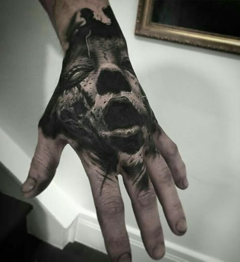 Cool Dark Tattoos, Zombie Hand Tattoo, Dark Tattoos Creepy Beautiful, Dark Tattoos Creepy, Tattoos Creepy, Hand Tattoo Cover Up, Creepy Beautiful, Hand References, Dark Tattoos