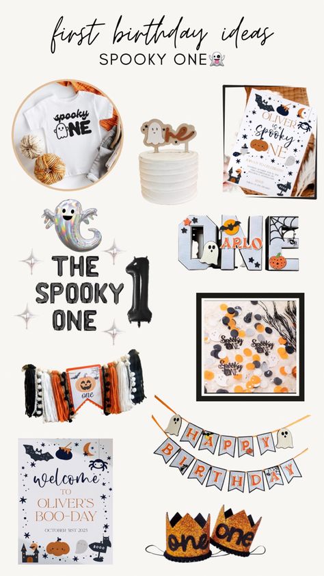 1st October Birthday, One Halloween Birthday, Halloween First Birthday Decorations, Spooky One Birthday Decorations, Halloween Theme 1st Birthday Party Boy, A Spooky One Birthday Boy, 1st Birthday Boy Halloween Themes, October Theme Birthday Party, First Birthday Boy October