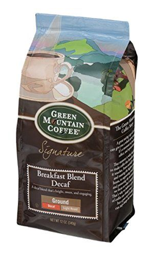 Green Mountain Coffee Breakfast Blend Decaf Ground Light Roast 12 Ounce Bag >>> Check this awesome product by going to the link at the image. Green Coffee Cup, Ground Coffee Packaging, Green Coffee Cups, Green Mountain Coffee, Green Coffee Bean, Coffee World, Decaf Coffee, Coffee Breakfast, Green Mountain