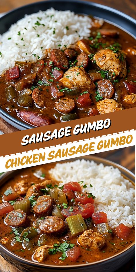 Want to make the best homemade chicken and sausage gumbo? This classic Cajun recipe is packed with bold flavors and rich spices, making it the perfect comfort food. Try it today! Gumbo Recipe Authentic, Chicken Sausage Gumbo Recipe, Chicken And Sausage Gumbo Recipe, Sausage Gumbo Recipe, Cajun Chicken And Sausage, Cajun Comfort Food, Classic Cajun Recipes, New Orleans Gumbo, Chicken Sausage Gumbo