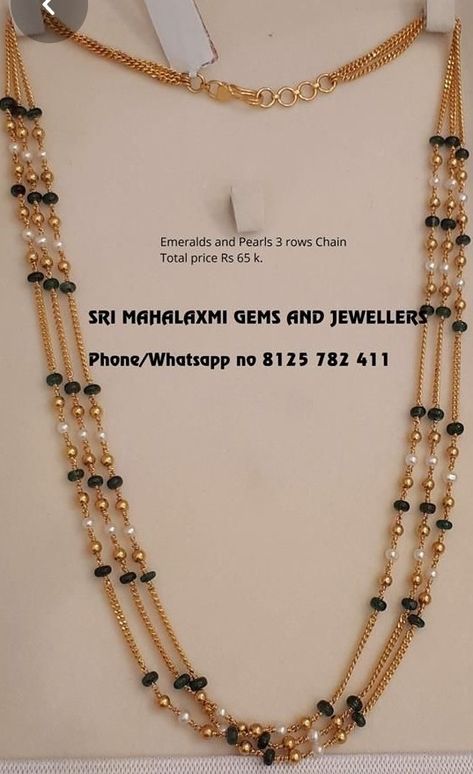 Nalla Pusalu Designs Latest Long, Jewel Making, Pretty Gold Necklaces, Vaddanam Designs, Mangalsutra Chain, Swarovski Pearl Necklace, Long Haram, Gold Jewels Design, Neck Pieces Jewelry