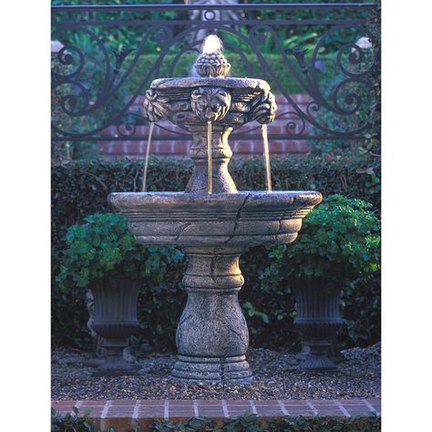 Florence&NewItalianArtCompany Venezia Concrete Fountain & Reviews | Wayfair Large Outdoor Fountains, Planning Garden, Water Wall Fountain, Concrete Fountains, Italian Town, Gardening Design, Gardening Landscaping, Pond Fountains, Pool Fountain