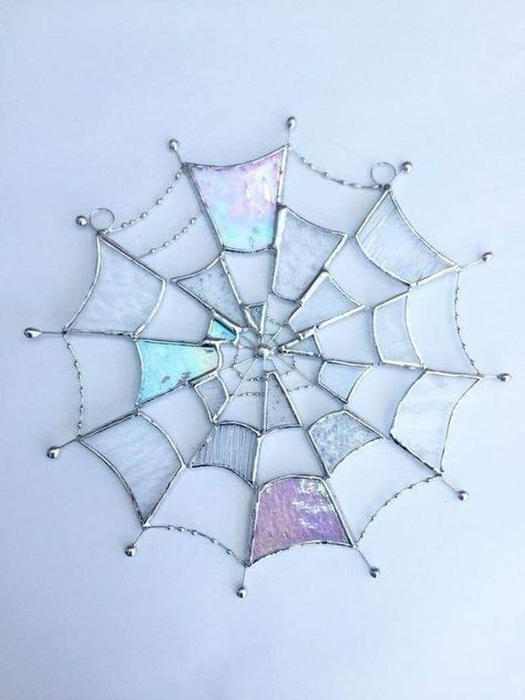 Stained Glass Art Suncatcher, Stained Glass Cobweb, Stained Glass Witchy, Mini Stained Glass Projects, Stained Glass Templates Free Printable, Stain Glass Ideas, Stained Glass Art Diy, Stained Glass Patterns Templates, Stained Glass Designs Templates