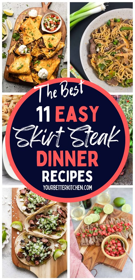 Skirt Steak Dinner, Recipes With Noodles, Easy Steak Dinner, Flank Steak Salad, Cheap Steak, Steak Dinner Recipes, Skirt Steak Recipes, Styling Skirts, Grilled Skirt Steak