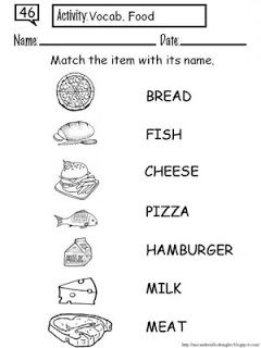 Cut and paste the name of food in the corresponding box   Cut the food and paste it in the correct animal    Match the item with its name   ... Number Words Worksheets, Food Vocabulary, Kindergarten Language Arts, English Activities For Kids, Pre Writing Activities, Fruits For Kids, Name Activities, English Worksheets For Kids, English Lessons For Kids