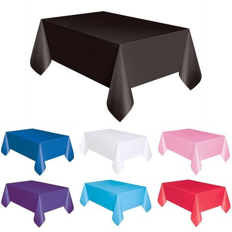 Christmas Table Covers, Disposable Tablecloth, Black Tablecloth, Plastic Table Covers, Party Table Cloth, Rectangle Dining Table, Birthday Table, Color Wedding, Plastic Tablecloth