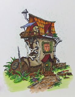 Love how this image of "Boot House" from Make It Crafty turned out! Available at: http://www.makeitcrafty.com/boot-house-digi-stamp.html - also avail on their site as a rubber stamp. Shoe House Illustration, Boot House Drawing, Shoe House Drawing, Boots Art Drawing, Marker Art Ideas, Boot Drawing, Boot Illustration, Boots Illustration, Boots Drawing