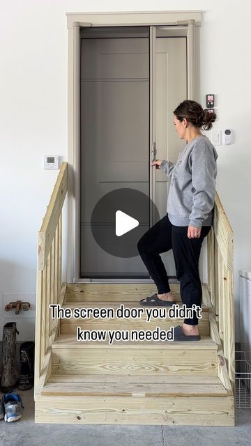 Nicole Kerns - DIY and Design 🔨 on Instagram: "When you don’t want the annoyance of a storm door, but you want the convenience of a screen door…  Make sure you’re following me, comment LINK, and I’ll send it over to you! 🖤  #amazonfinds #amazoninfluencer #screendoor #screendoors" Front Screen Door Ideas, Screen Doors For Front Door, Storm Doors For Front Door, Front Door Screen, Screen Door Ideas, Garage Door Screen, Front Door With Screen, Old Home Renovation, Garage Screen Door