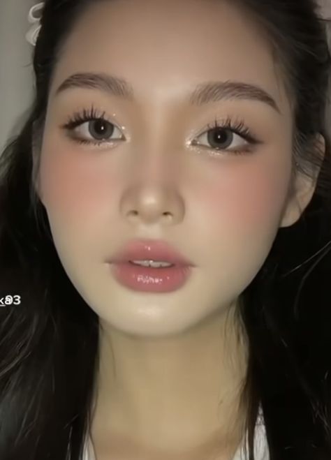 Aesthetic Casual Makeup, Cool Toned Makeup Natural, Cute Soft Korean Makeup, Soft Smokey Eye Makeup Asian, Korean Light Eye Makeup, Asian Makeup On Western Features, Makeup Inspo For Round Face, Douyin Elegant Makeup, Daily Asian Makeup