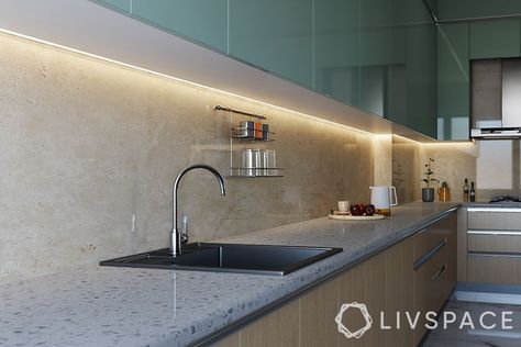 types of lighting-under cabinet lights-profile lights-kitchen Kitchen Profile Light, Backlit Cabinets, Profile Lights, Types Of Lights, Different Types Of Lighting, Yoga Painting, Bathroom Lighting Design, Profile Light, Lights Kitchen