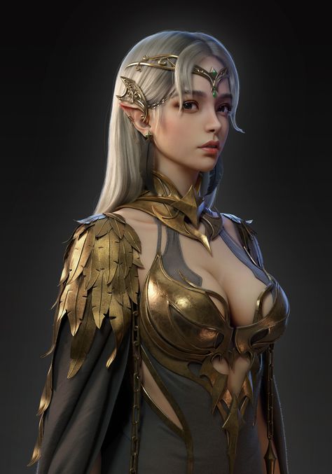 girl, Yi Jiang on ArtStation at https://www.artstation.com/artwork/D53OP9 Weiblicher Elf, Elven Queen, Elf Warrior, Elf Cosplay, Halloween Fest, Elves Fantasy, Female Elf, Elf Art, Dark Elf