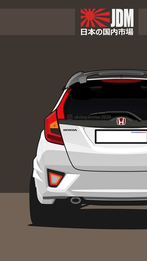 See more such wallpapers on my Instagram page Honda Jazz Sport, Honda Brio, Honda Vtec, Honda Fit Jazz, Car Jokes, Honda City, Jdm Wallpaper, Honda Jazz, Civic Hatchback