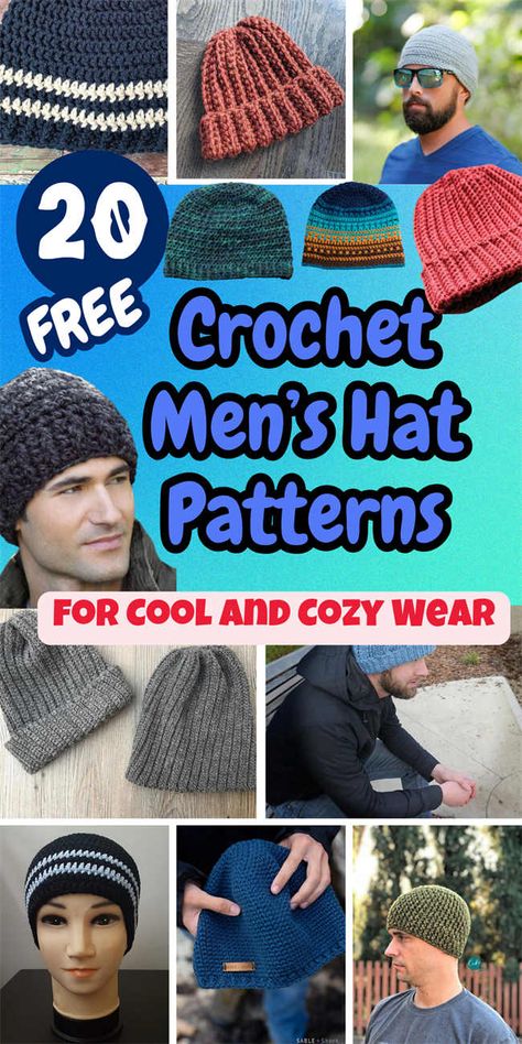 Men's crochet hat patterns offer a world of creative possibilities. One of the best things about making these hats is that they can be styled in multiple Free Crochet Patterns For Men's Beanies, Mens Crochet Hats Free Pattern Men's Beanie Pattern, Free Crochet Mens Hats, Crochet Hats Free Pattern For Men, Mens Crochet Hat And Scarf Pattern Free, Men Beanie Crochet Pattern Free, Crochet Men’s Hat And Scarf, Mens Hat Crochet Free Pattern, Crochet Hat And Scarf Set Pattern Free For Men