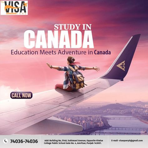 Study In Canada Social Media Post, Canada Poster Design, Education Consultancy Poster, Abroad Study Poster, Study In Canada Creative Ads, Study Abroad Ads, Study Abroad Poster Design, Study Abroad Creative Ads, Study Abroad Poster