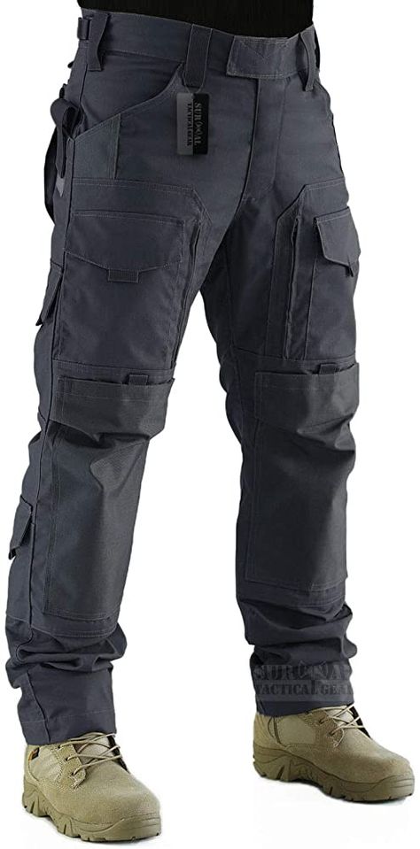 Amazon.com : ZAPT Tactical Pants Molle Ripstop Combat Trousers Hunting Army Camo Multicam Black Pants for Men (Dark Grey, S) : Sports & Outdoors Tactical Pants Mens, 5.11 Tactical Pants, Combat Outfit Men, Tactical Outfits Men, Black Pants For Men, Mando Cosplay, Black Camo Pants, Black Tactical Pants, Fallout Oc