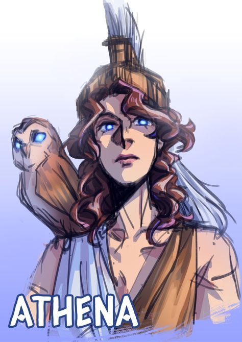 Goddess of wisdom Epic Wisdom Saga, The Wisdom Saga, Athena And Odysseus, Athena Epic The Musical Fanart, Athena Epic The Musical, Greek Anime, Athena Goddess Art, Greek Mythology Drawings, Athena Fanart