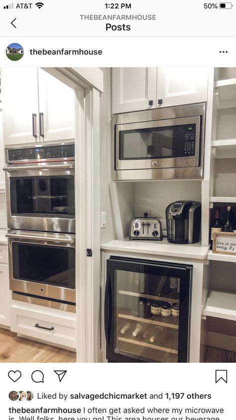 Pantry Cabinet With Microwave, Microwave In Pantry, Microwave Pantry, Cabinet With Microwave, House Pantry, Kitchen Furniture Storage, Kitchen Storage Hacks, Pantry Remodel, Kitchen Pantry Design