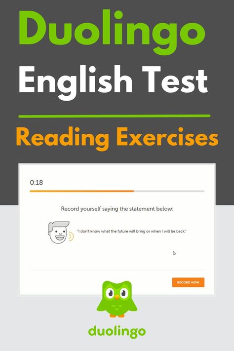 In the Elicited Imitation Item, you have to read aloud a statement that appears on the screen. You will have 20 seconds to record yourself. You will see that there is a “Record Now” button at the bottom of the screen. You will have to click it to start recording and then speak the sentence out loud. In this question, your speaking and reading skills are assessed. You are also tested in your ability to use intonation and word stress correctly. #Duolingo #Duolingoenglish #Duolingotips Duolingo Test, Duolingo English Test, English Test, The Sentence, Reading Skills, Read Aloud, Out Loud, Assessment, Vocabulary