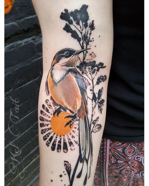 Winter Wren Tattoo, Illustrative Bird Tattoo, Australian Bird Tattoo, Meadowlark Tattoo, Best Bird Tattoos, Eastern Spinebill, Watercolor Bird Tattoo, Believe Tattoos, Line Tattoo Ideas