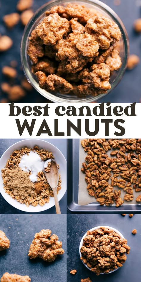 Candied Walnuts Carmelized Walnuts For Salad, Healthy Candied Walnuts Easy, Baked Walnuts Recipe, Walnut Snack Recipes, Walnut Treats, Candied Walnuts Easy, Toasted Walnuts Recipe, Walnuts Candied, Raspberry Fluff