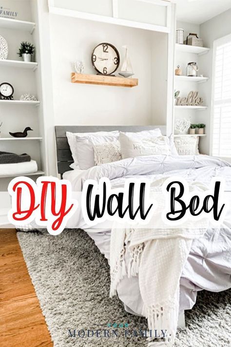 Diy Wall Bed, Diy Murphy Bed Plans, Wall Bed Diy, Murphey Bed, Kid Organization, Building A Wall, Diy Murphy Bed, Murphy Bed Kits, Build A Murphy Bed