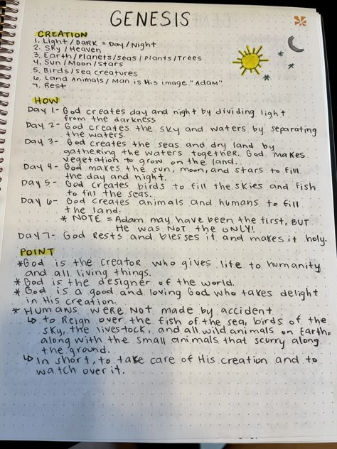 Bible Notes Ideas Genesis, Genesis Bible Study Guide, Bible Verse Genesis 1:1, Bible Verse In Genesis, Genesis Bible Study Notes Kjv, Genesis Study Guide, Genesis 1 1 Art Journaling, Bible Notes Ideas Notebooks Genesis, Bible Notes For Beginners