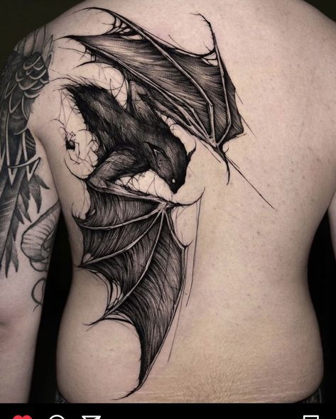 Demon Bat Tattoo, Scary Bat Tattoo, Bat Tattoo Blackwork, Creepy Bat Tattoo, Bat Shin Tattoo, Goth Bat Tattoo, Dark Bat Tattoo, Vampire Bat Tattoo, Gothic Bat Tattoo