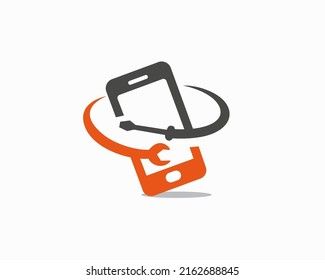 abstract Mobile phone repair service solution logo symbol design template illustration concept. Mobile Phone Repair Logo, Phone Service Logo, Solution Logo, Mobile Phone Logo, Phone Logo, Logo Symbol, Care Logo, Mobile Phone Repair, Service Logo