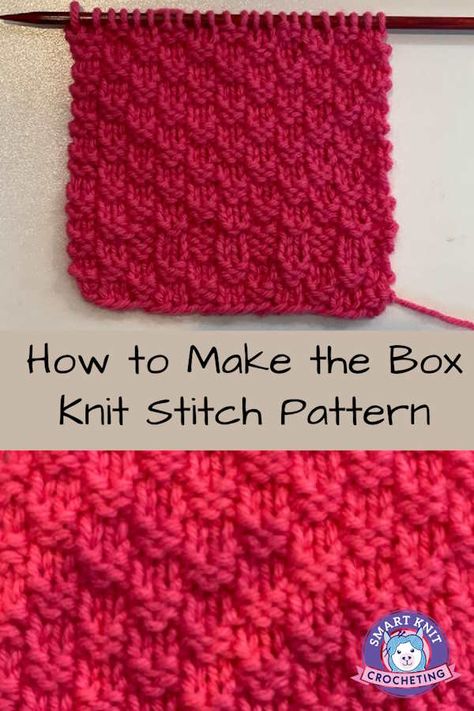 Box Knit Stitch Pattern Diamond Knit Stitch, Knitting Patterns Beginner, Free Knitting Patterns For Beginners, Knit Stitch Patterns Texture, Knit Samples, Knit Stitch Patterns Free, Knitted Stitches, Easy Blanket Knitting Patterns, Knit Scarfs